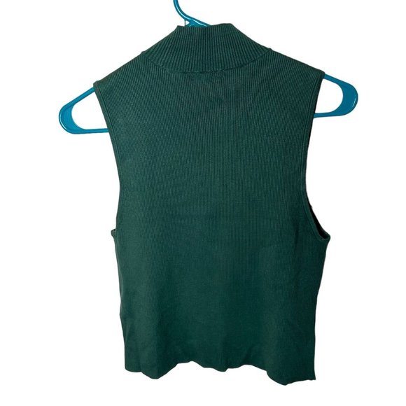 Madewell $55 Signature Knit Mockneck Sweater Tank Spruce Green Size M NM587 - Picture 4 of 7